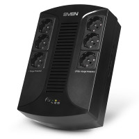 ИБП SVEN UP-L1000E, 1000VA / 510W, 6 розеток Schuko, Черный